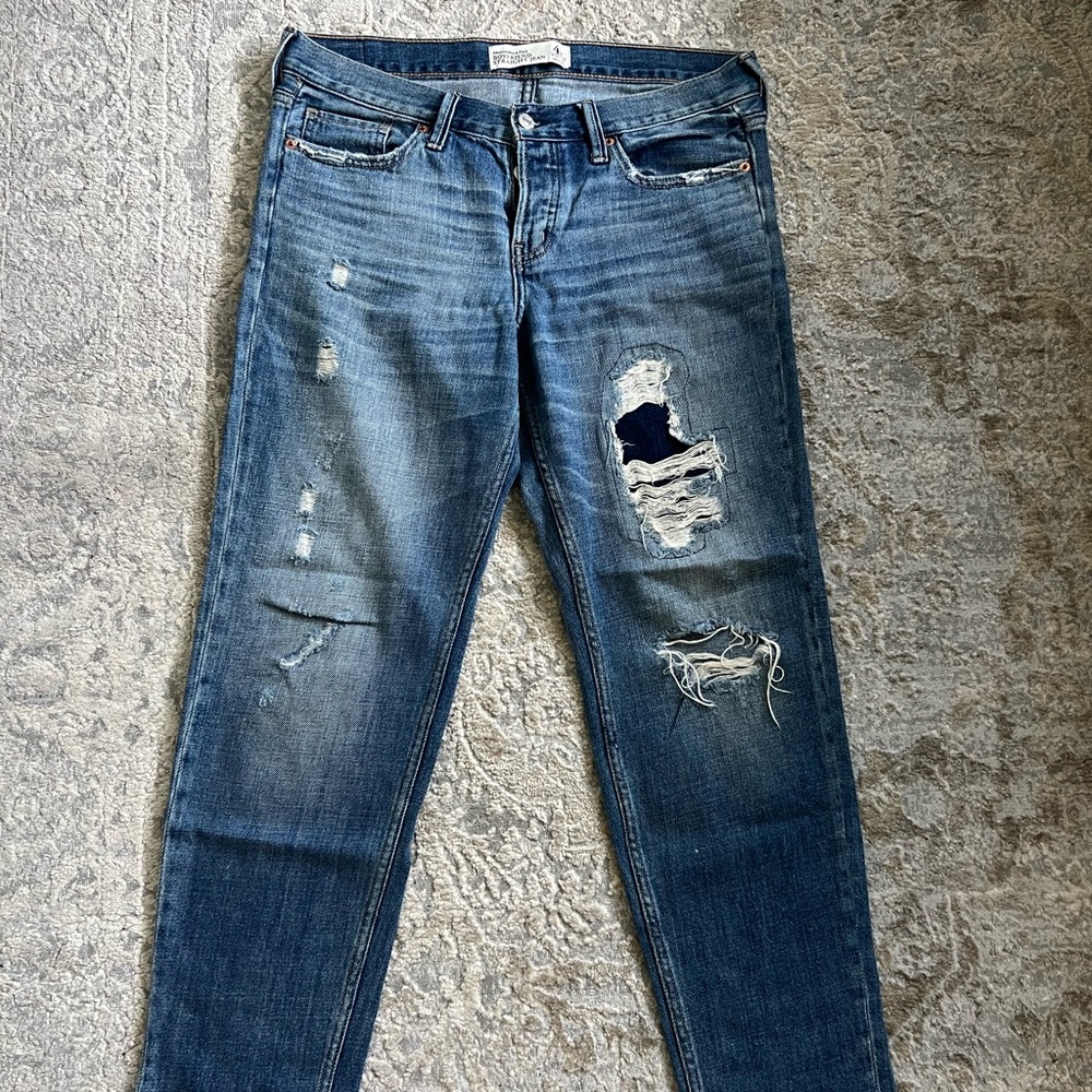 Abercrombie & Fitch Ripped Blue Skinny Jeans